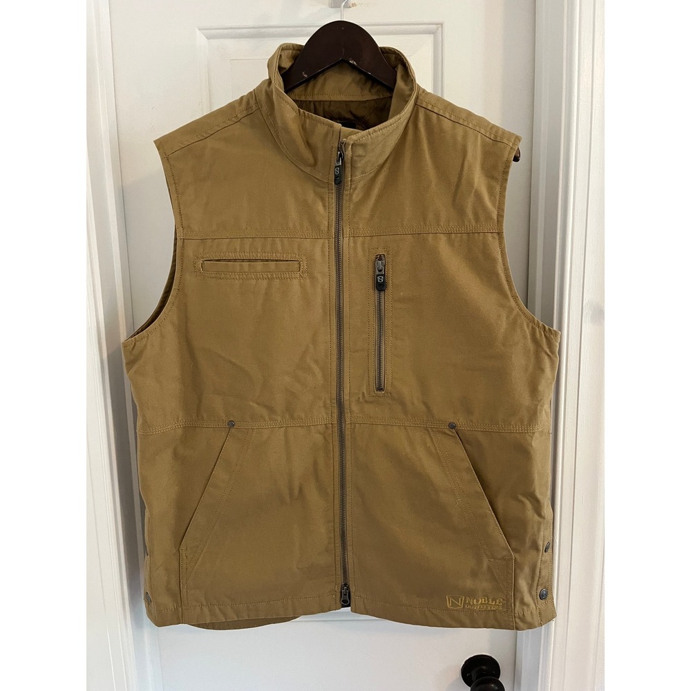 Noble Outfitters Tan Canvas Quilted Lined Utility Work Vest